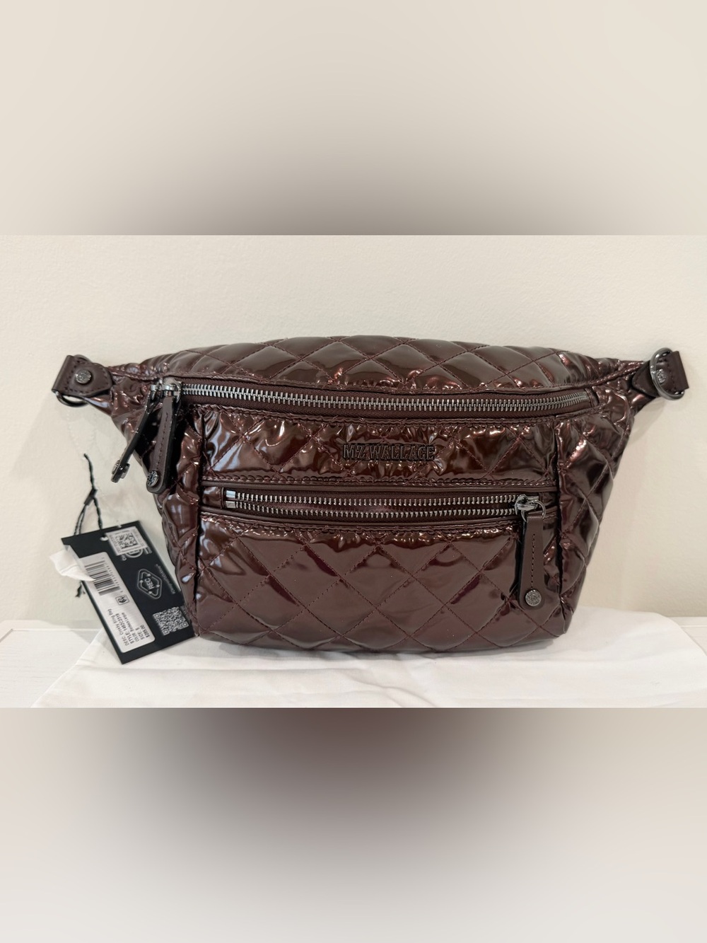 MZ Wallace Bordeaux Lacquer Small Crosby Crossbody Sling